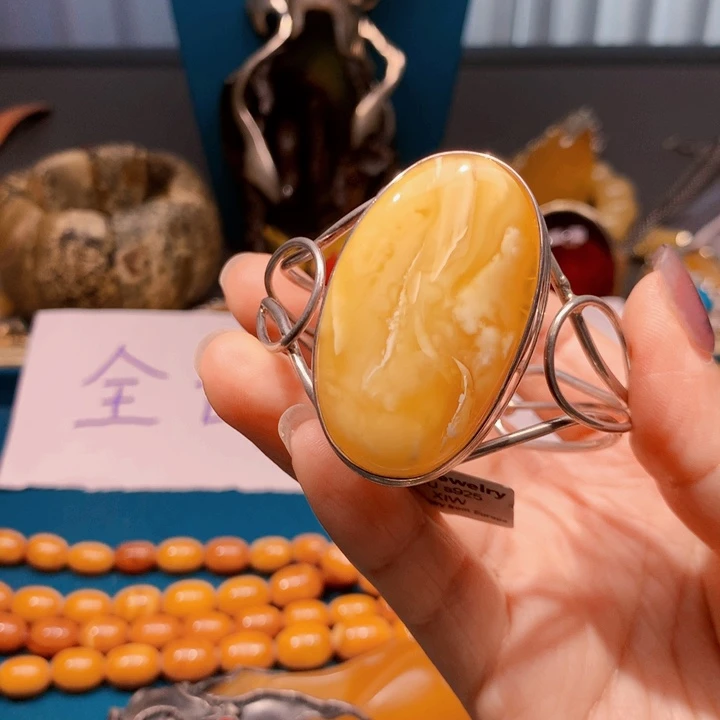 手链琥珀未镶嵌波兰设计款琥珀蜜蜡