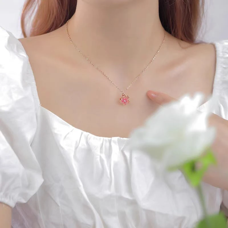 链子925银 【桃夭】轻奢小众桃之夭夭项链XL80422SY