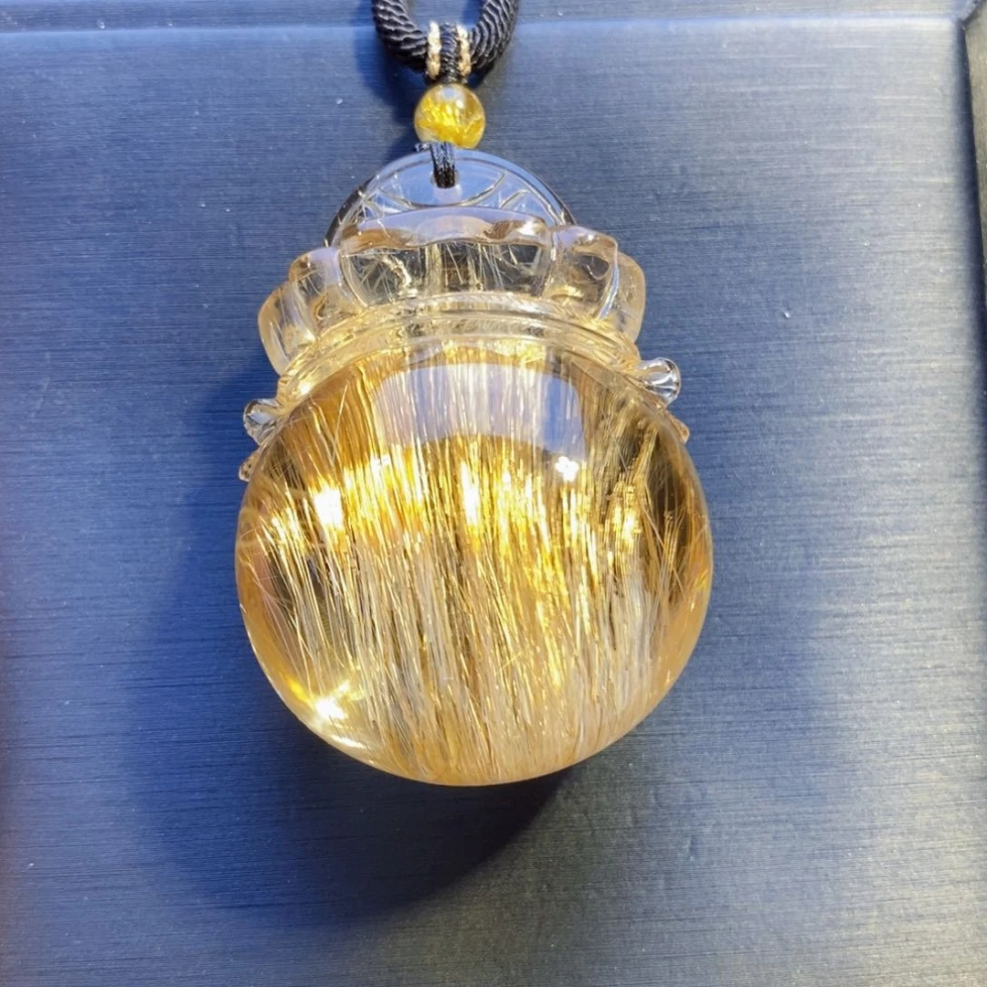 发晶颈饰未镶嵌天然钛晶福袋吊坠