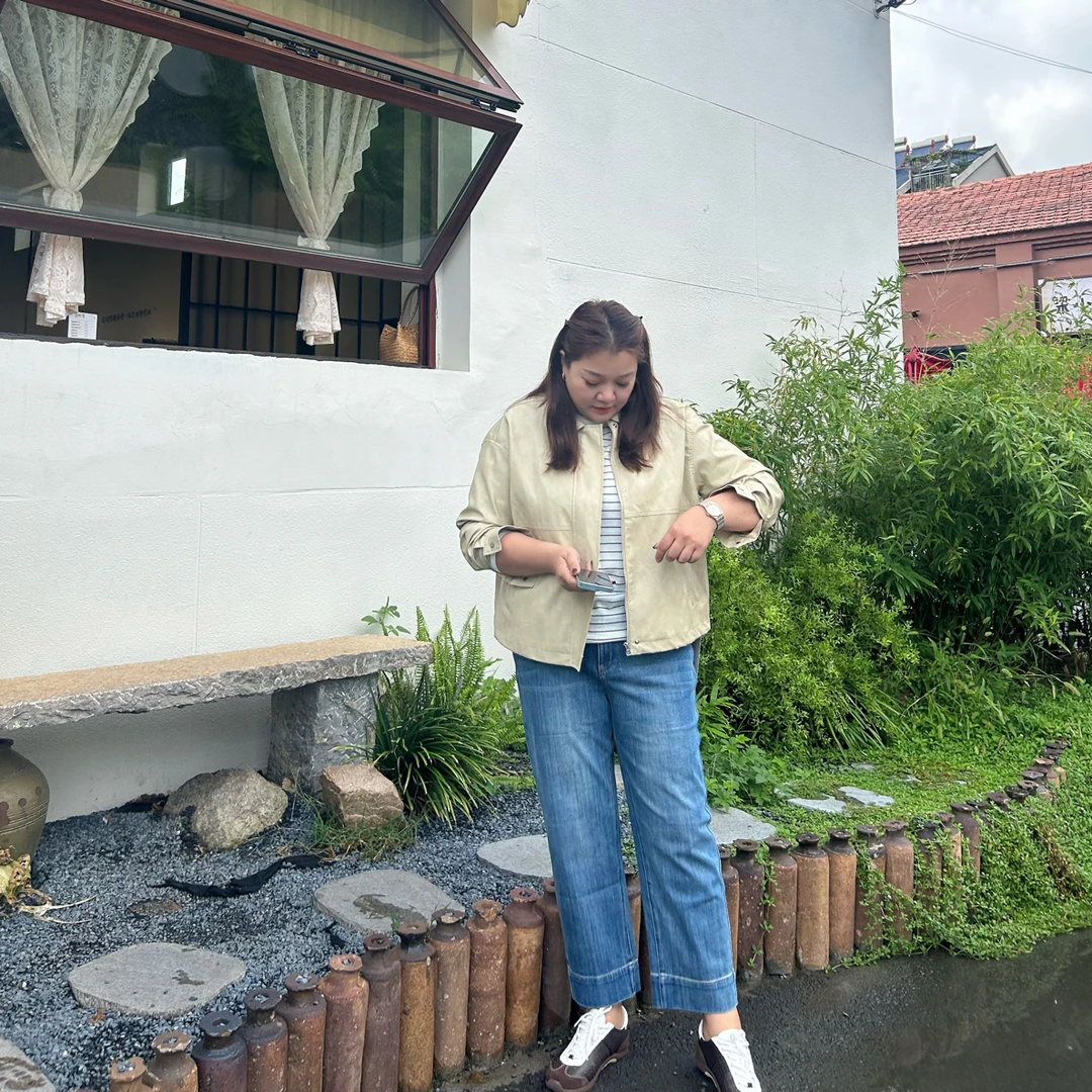 甜酷风超有质感小翻领百搭pu皮两色外套大码显瘦