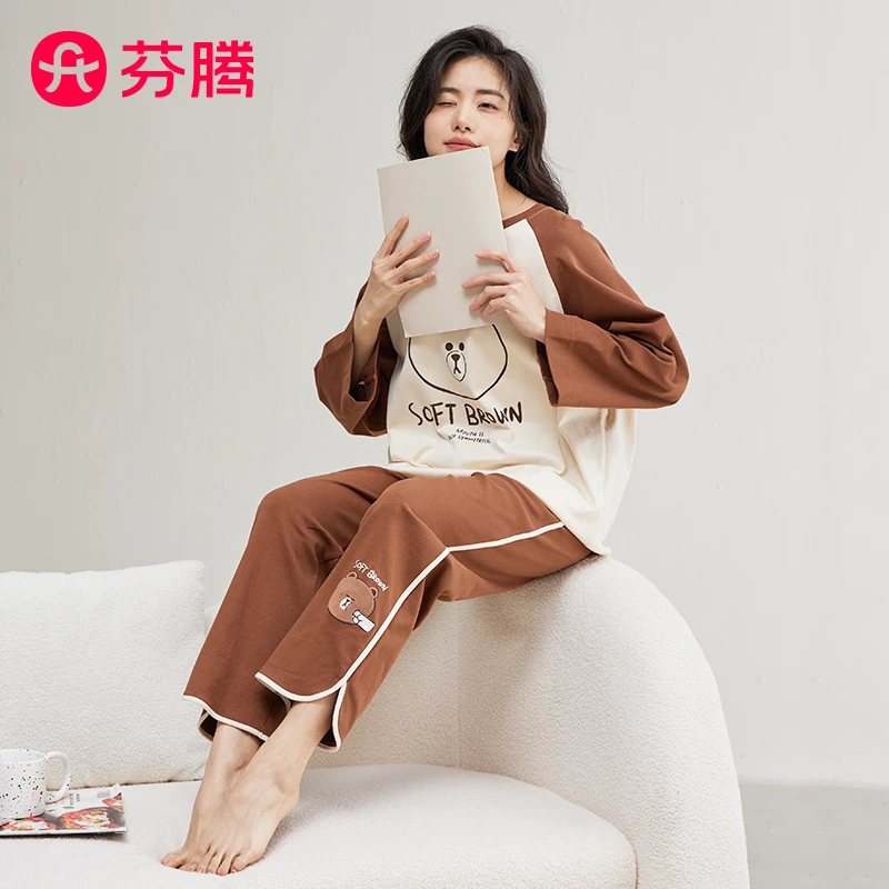 芬腾芬腾女睡衣家居服套装家居服休闲舒适居家四季款31882