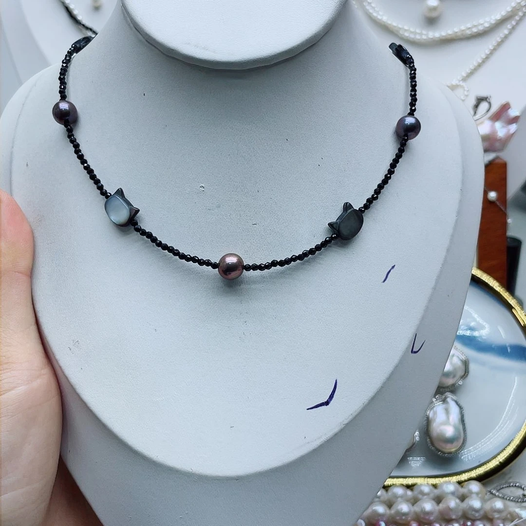 颈饰银S925镶嵌淡水珍珠