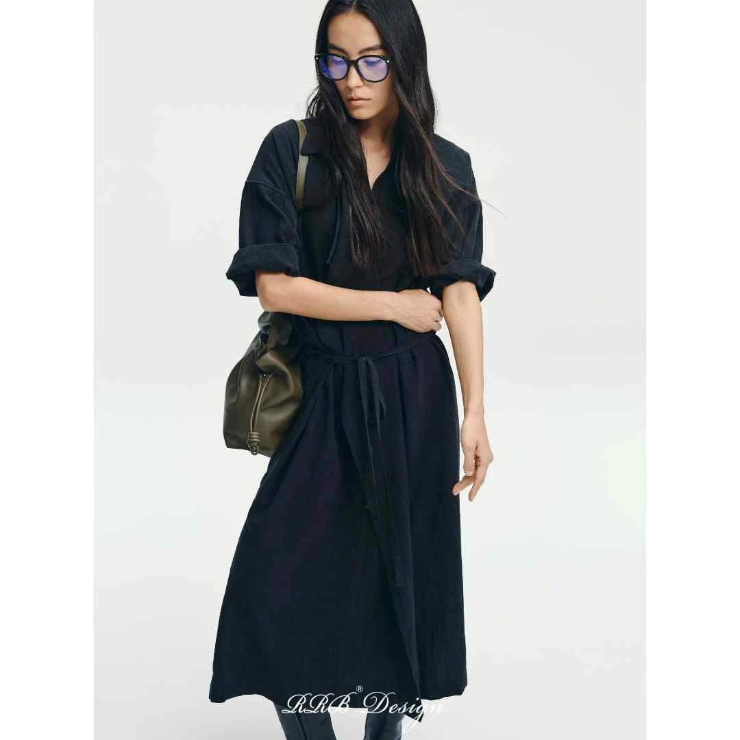 RRB Design「自由浪漫」定制100莱赛尔气质优雅简约长款风衣外套