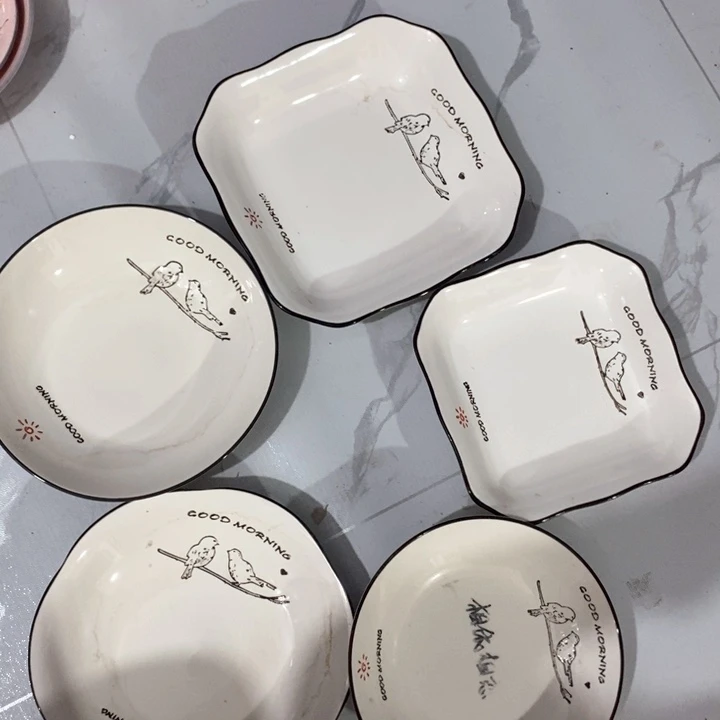 瓷片陶瓷品日用瓷盘子五件套