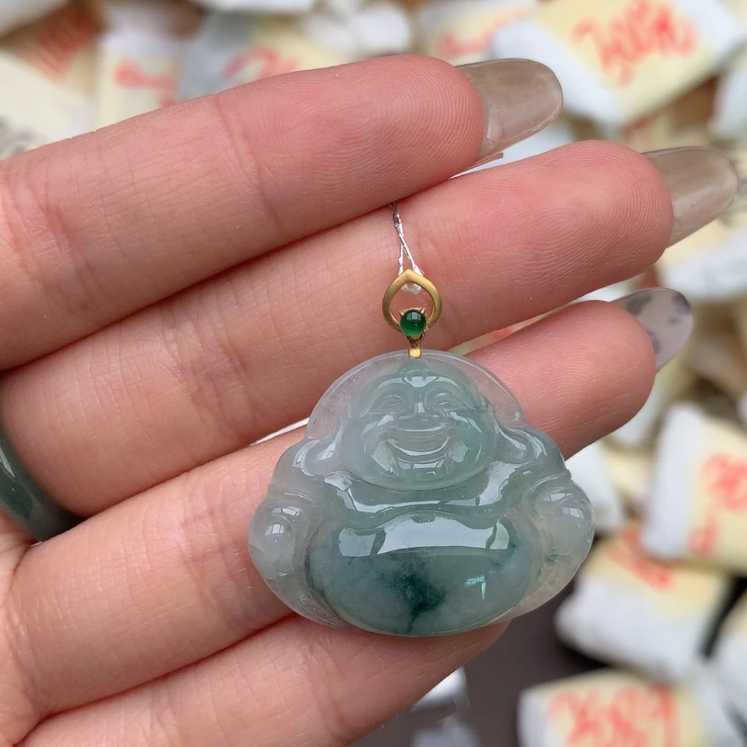 【闪购商品】翡翠挂件18K金镶嵌一