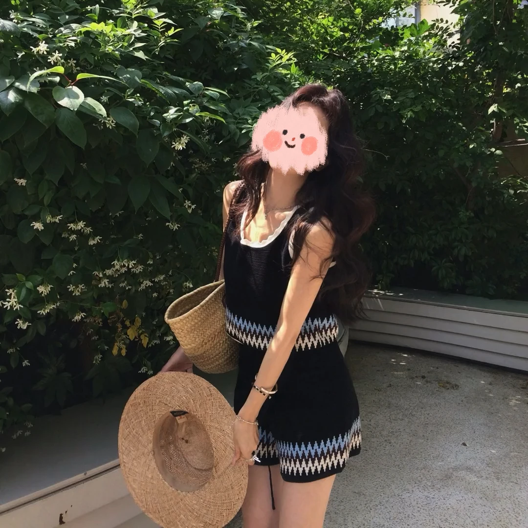 气质新款套装女2025年夏季设计感无袖显瘦上衣时尚百搭短裤两件套