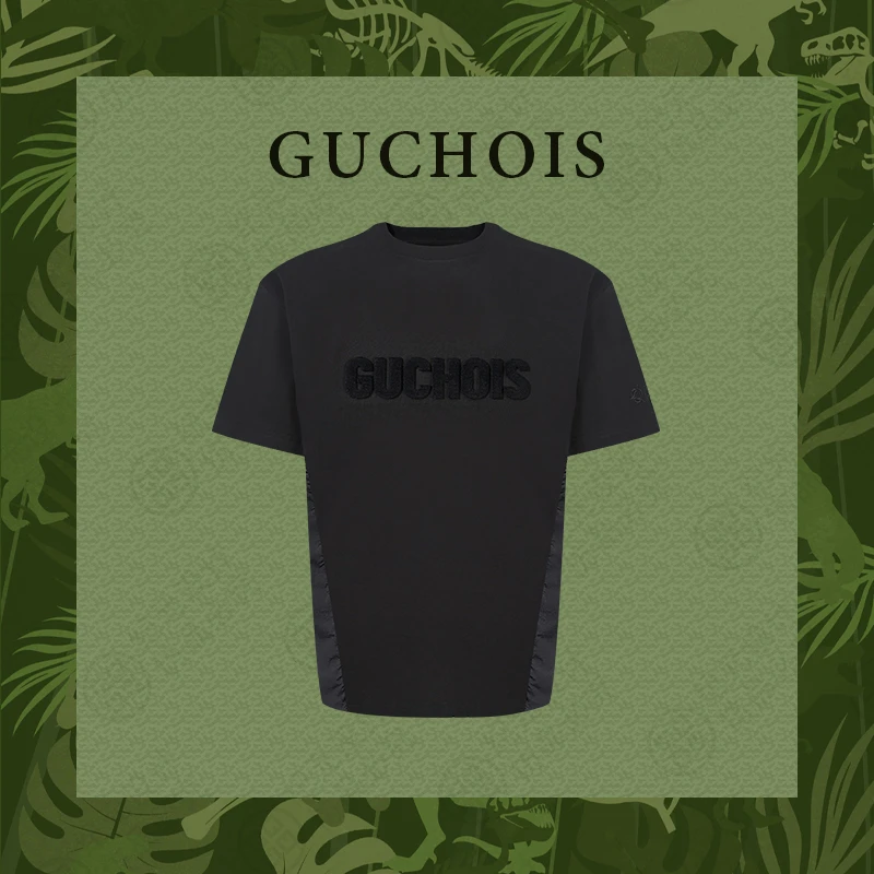 GUCHOIS 【肖邦 冰舒100%纯棉 】老钱风极简牙刷毛短袖T恤 GU164