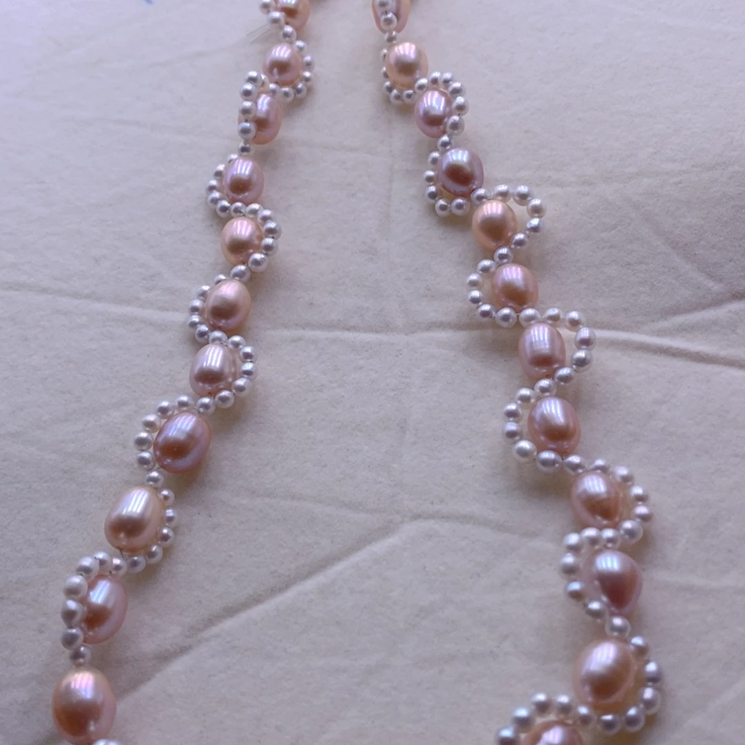 淡水珍珠手绳银S925镶嵌项链