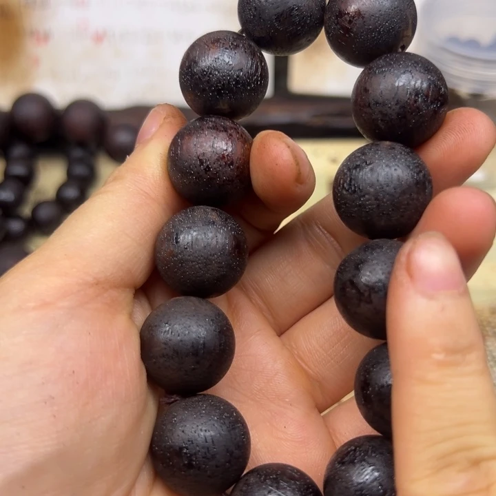 手串/手链降真香降真香18圆珠红黑油晶体