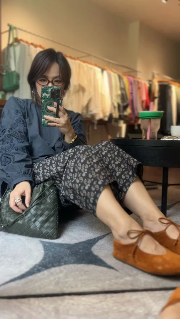 HUAYEJIA腰果花复古吊脚裤