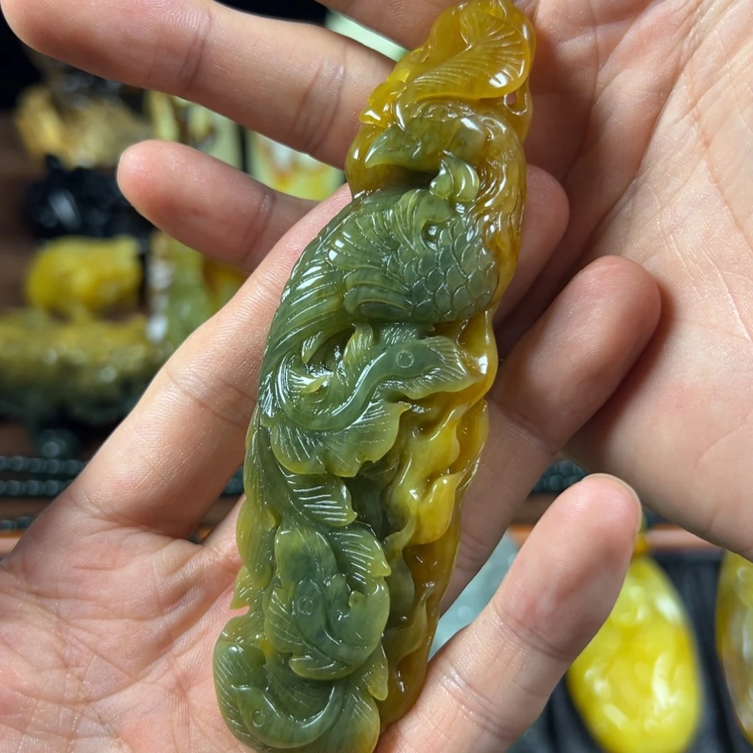 岫玉未镶嵌手把件天然岫玉