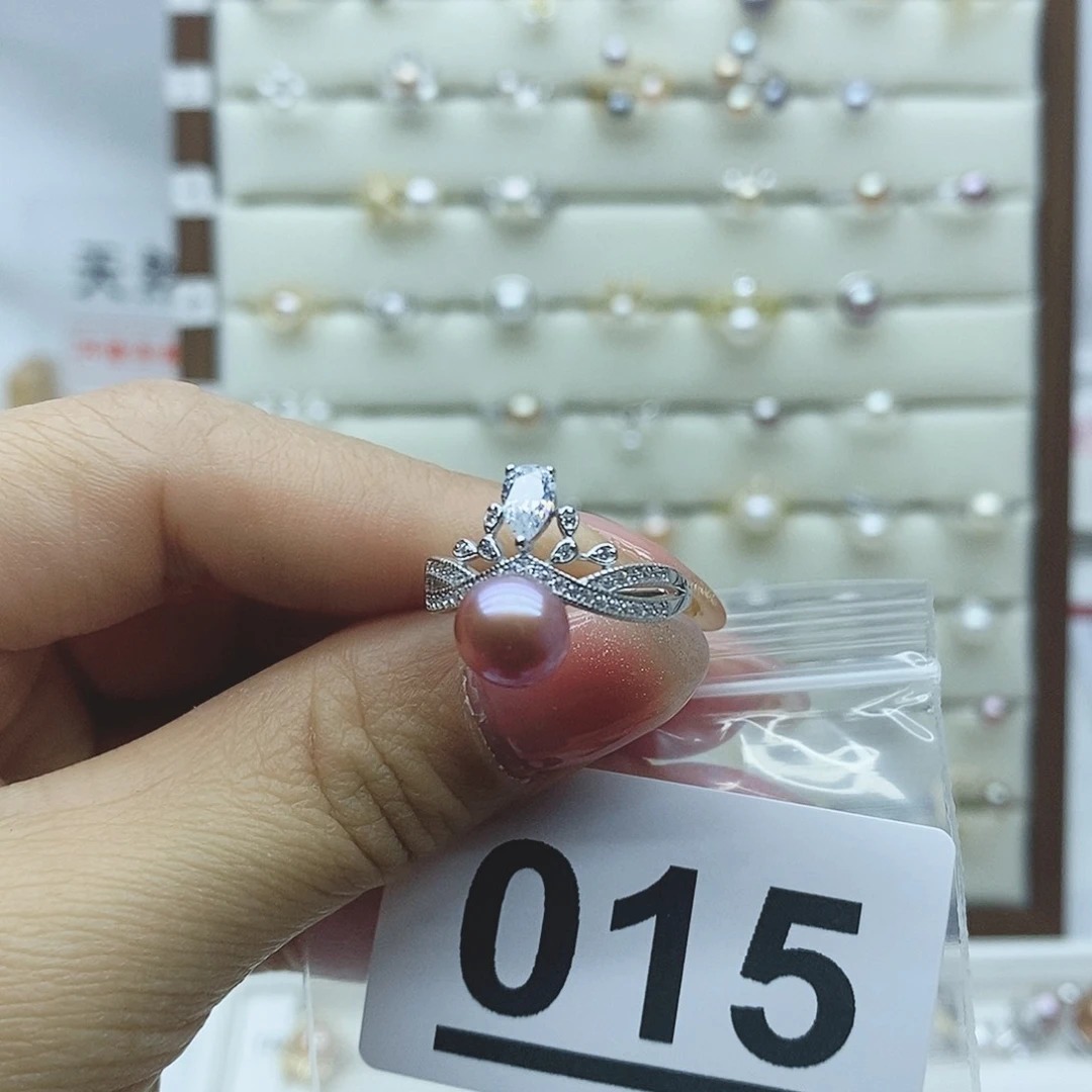 淡水珍珠戒指银S925镶嵌东**逛015
