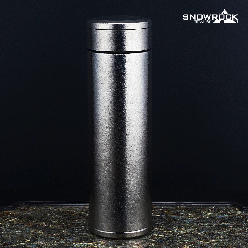 户外纯钛冰花450ml保温杯（银色）