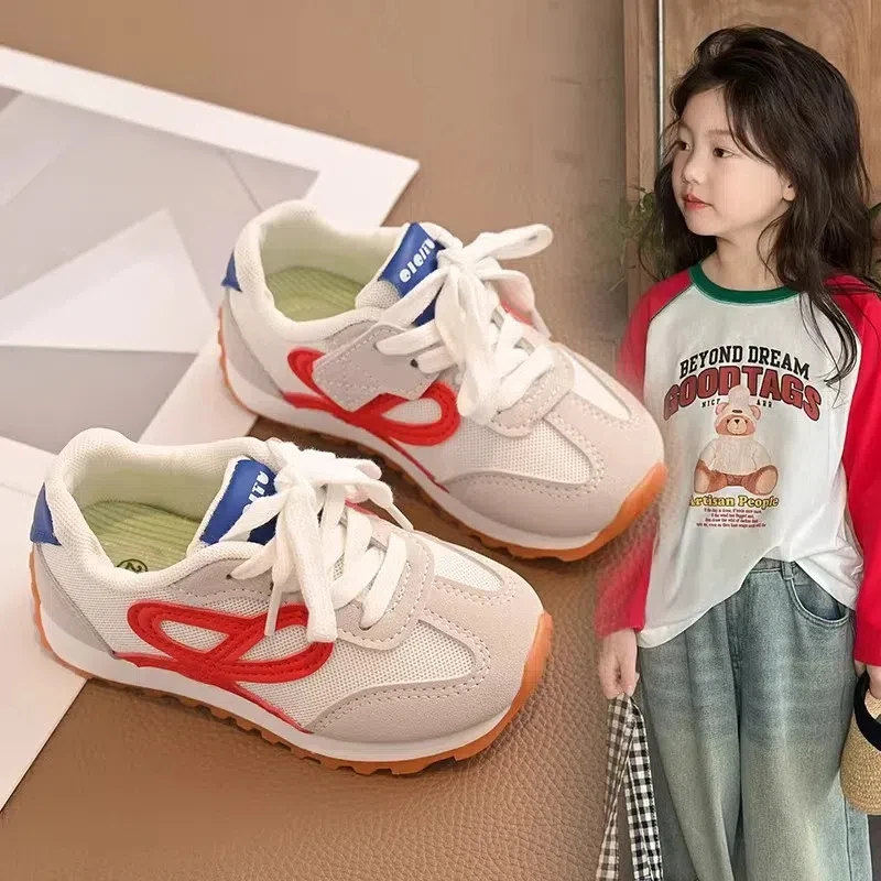 儿童鞋子2025春秋新款女童爆款阿甘鞋男童中大童运动鞋春季德训鞋