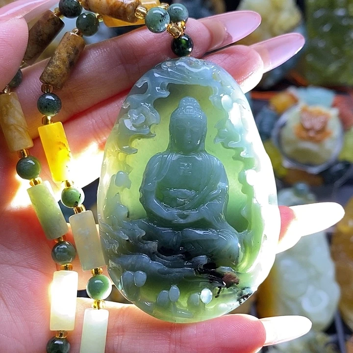 蛇纹石玉未镶嵌颈饰