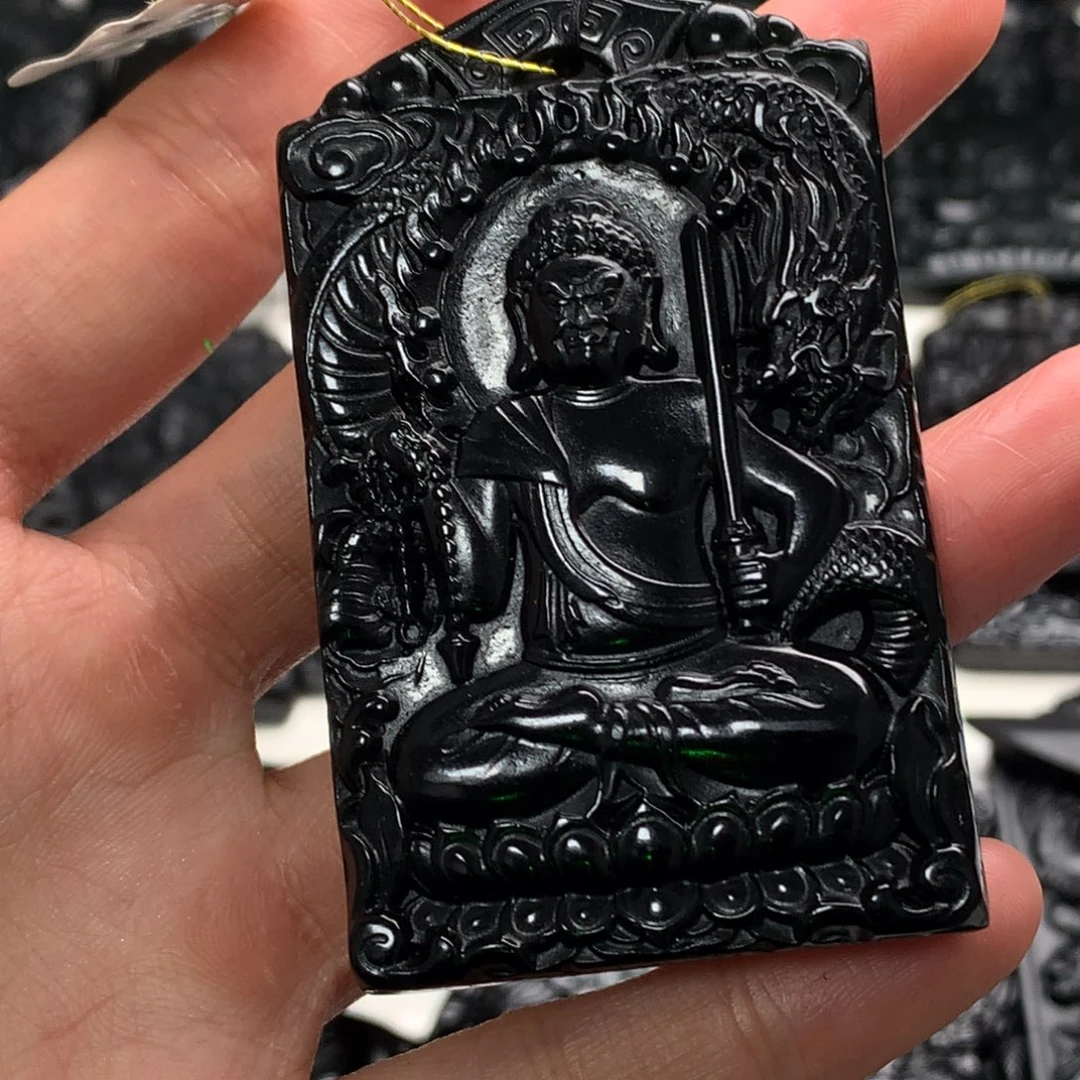 天然缅甸a货钢琴黑挂件