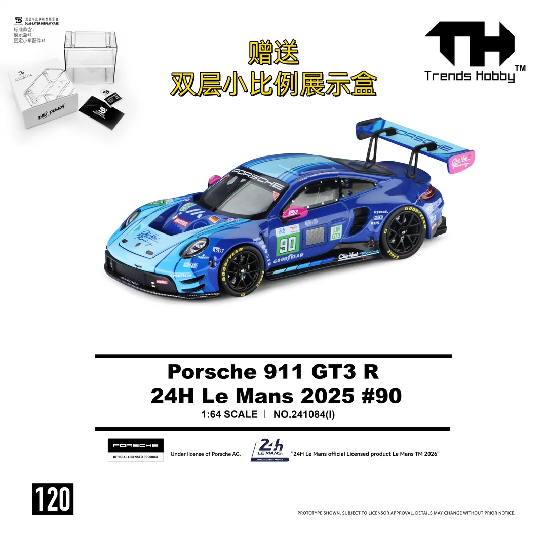 【现货赠展示盒】TH 1:64 保时捷 911 GT3 R LeMans 24H 2025 90号