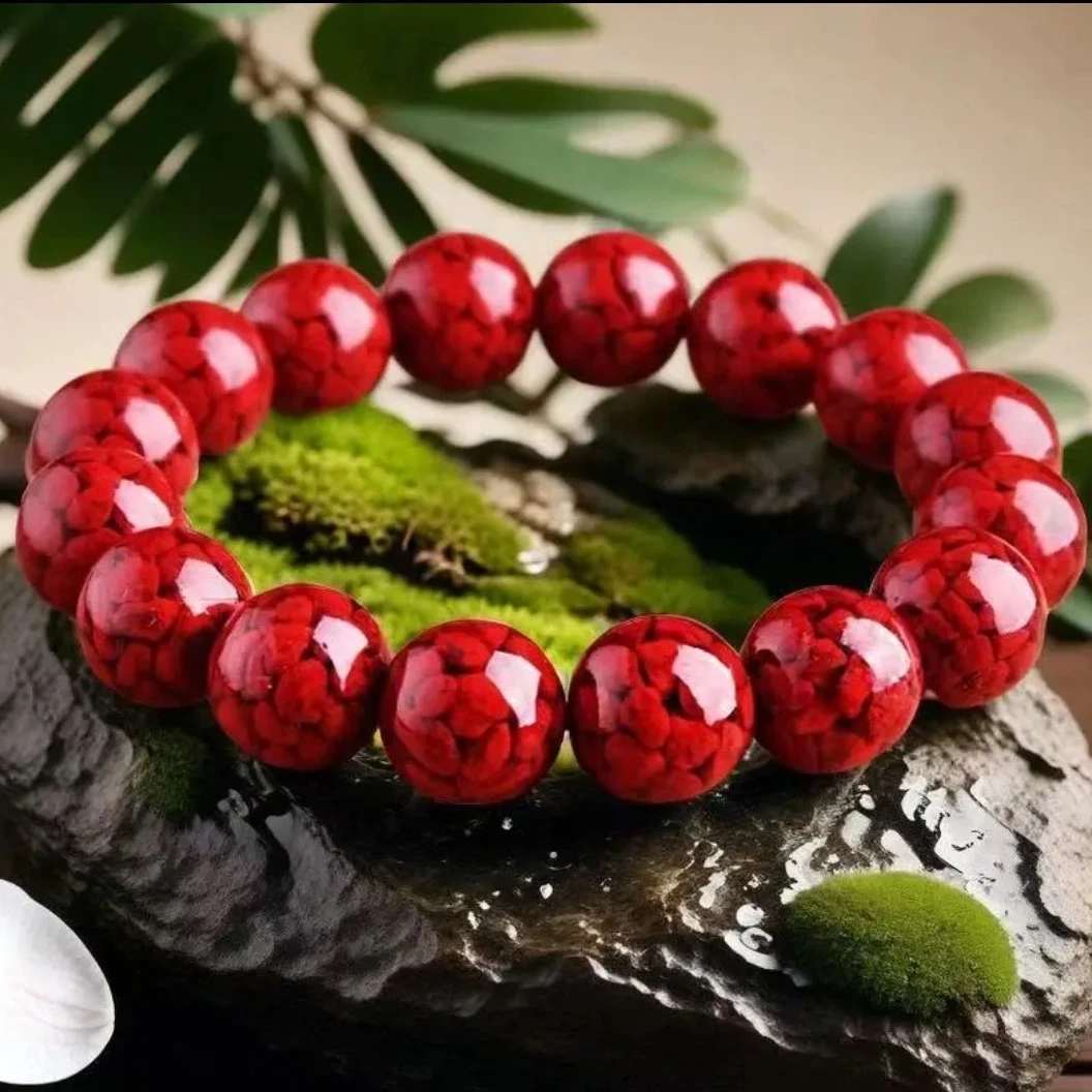 10mm晶体朱砂手串（送一颗备用珠）