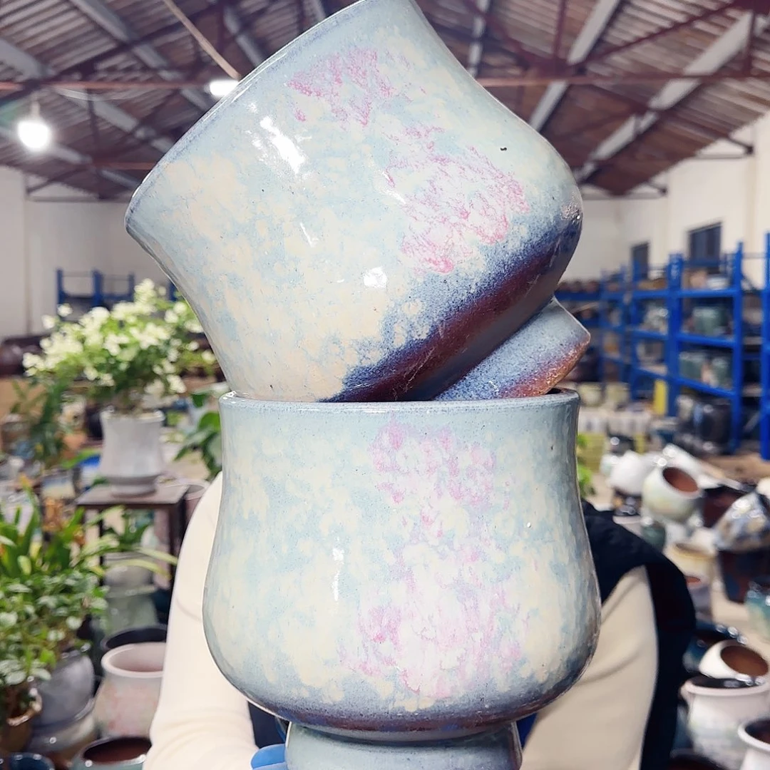 紫砂花盆高20口19