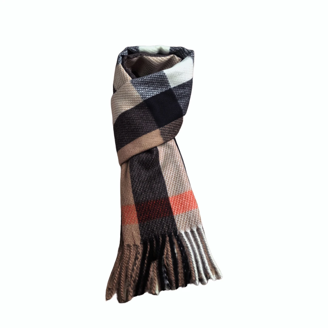 秋冬季氛围感围巾 经典格纹保暖围巾 时尚优雅百搭