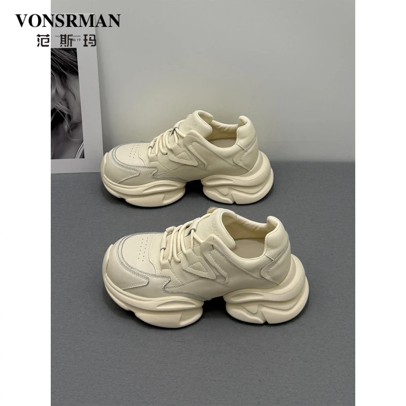 高端老爹鞋女2025秋季新款圆头松糕厚底时尚增高显瘦休闲运动鞋潮