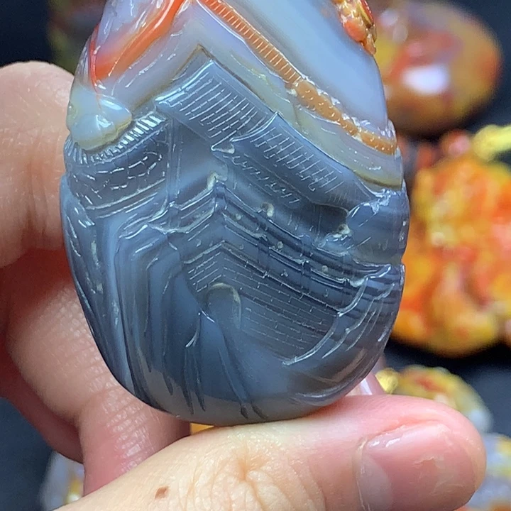 玛瑙/玉髓未镶嵌吊坠