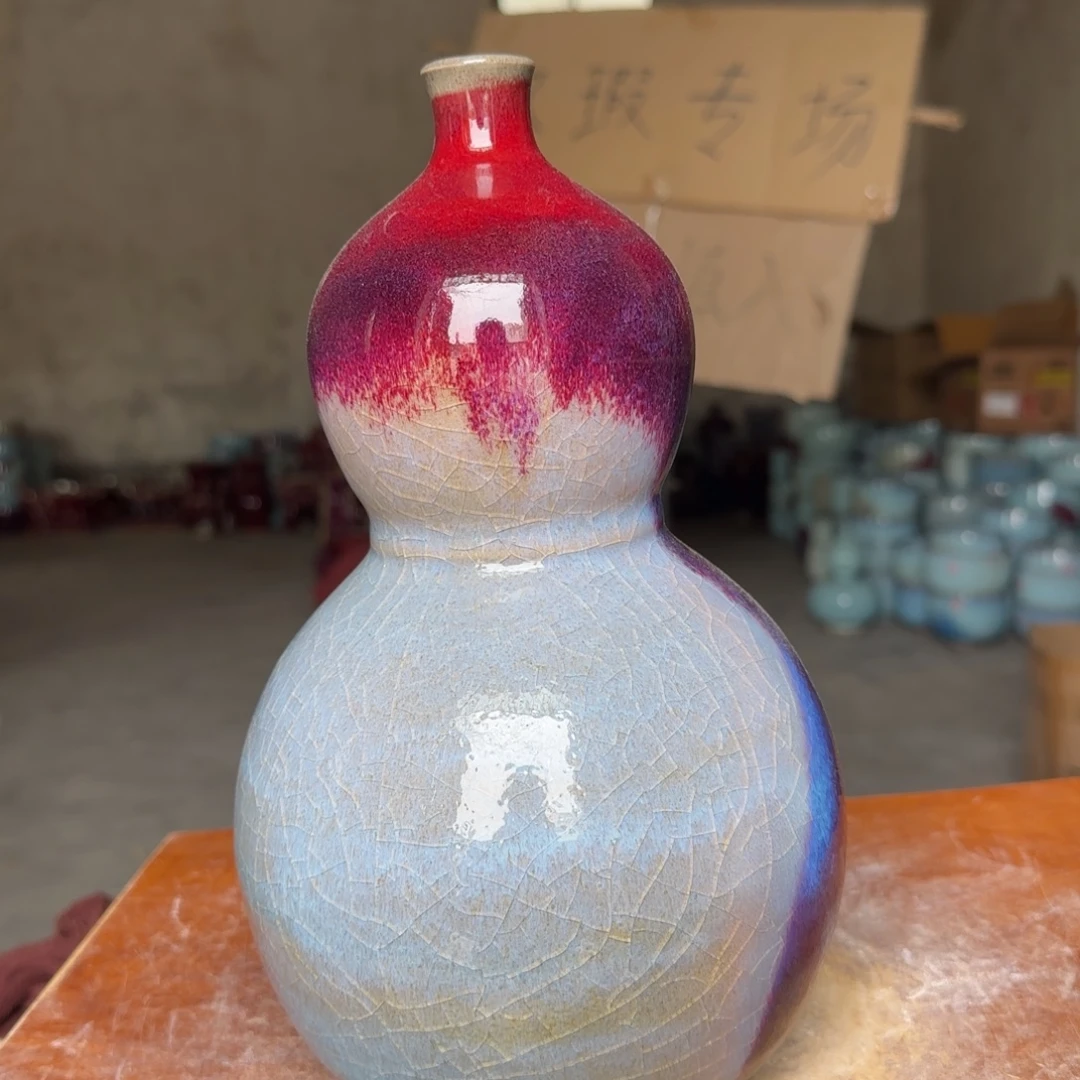 摆件瓷郑家钧窑摆件微瑕