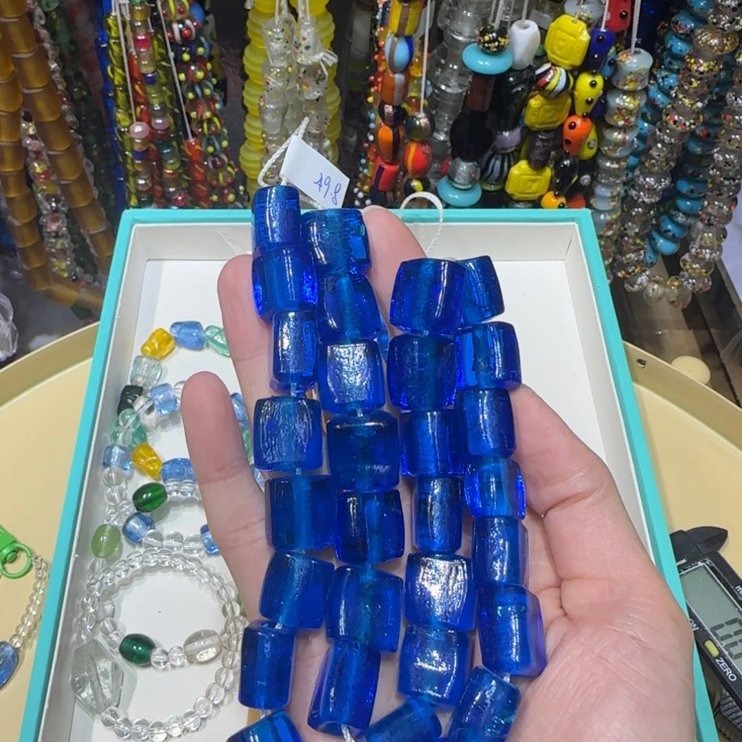 琉璃非金属克莱因蓝方牌琉璃珠