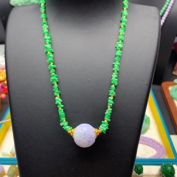 翡翠未镶嵌颈饰翡翠项链