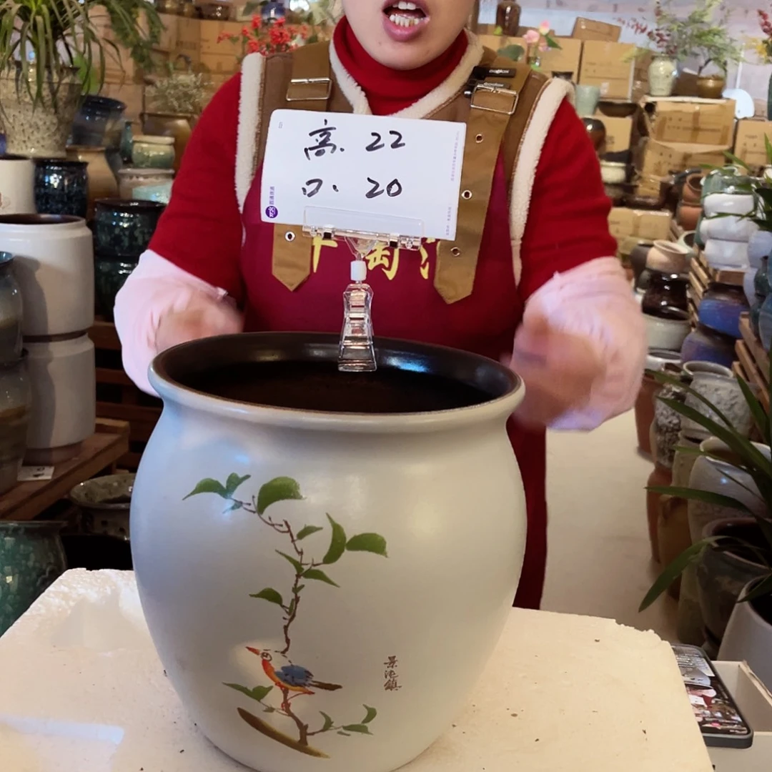 紫砂花盆高度22口径20