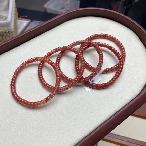 冰飘南红玛瑙直切手链 多样性发货一件B123
