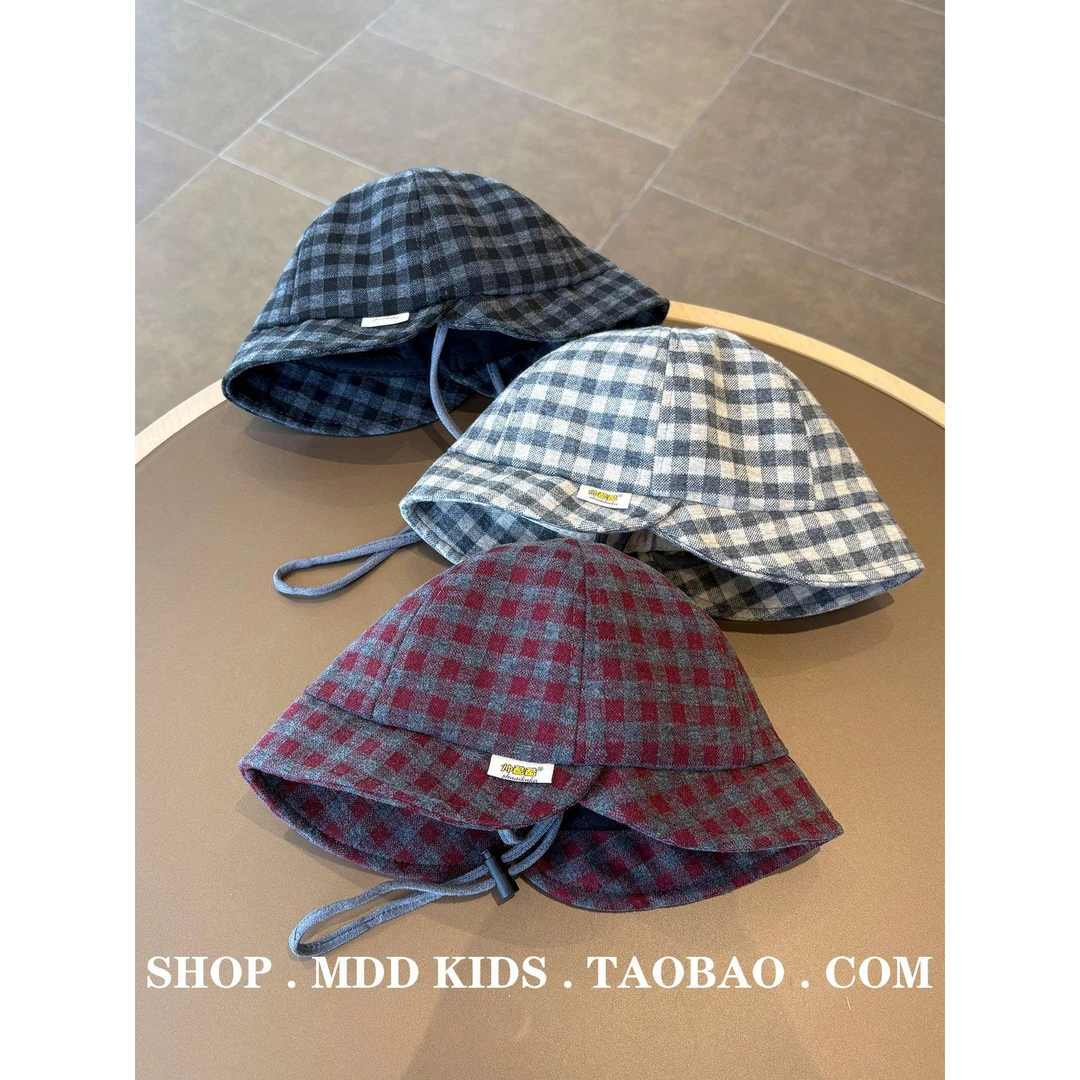 FAVMARTHA日系宝宝帽子春秋季双帽檐渔夫帽婴幼儿户外防风盆帽男
