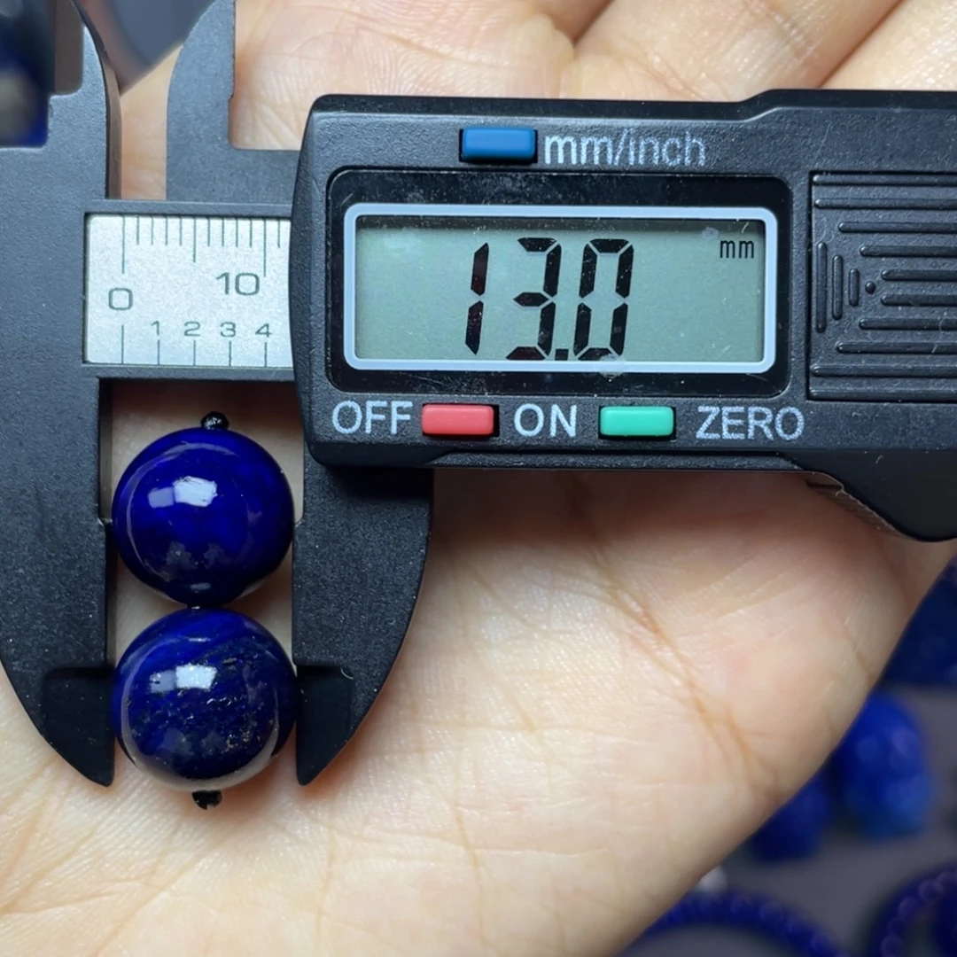 青金石未镶嵌13mm（黑加仑）对珠配饰