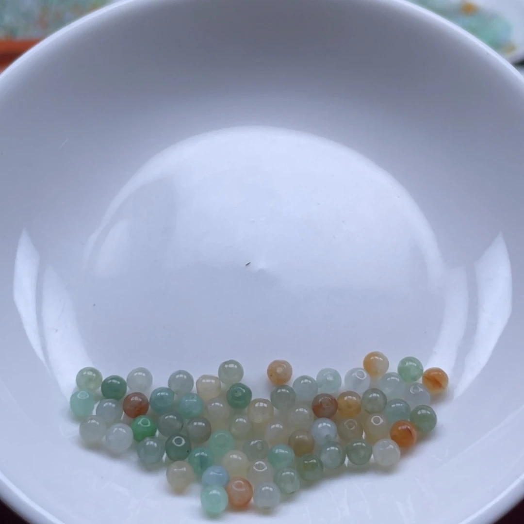 翡翠散珠小米珠卡3加发60颗