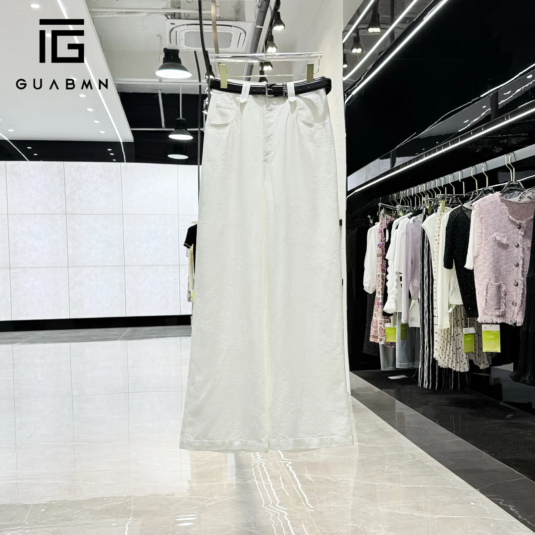 GUABMN2025夏季新款显瘦百搭高腰直筒休闲裤宽松百搭阔腿裤5512