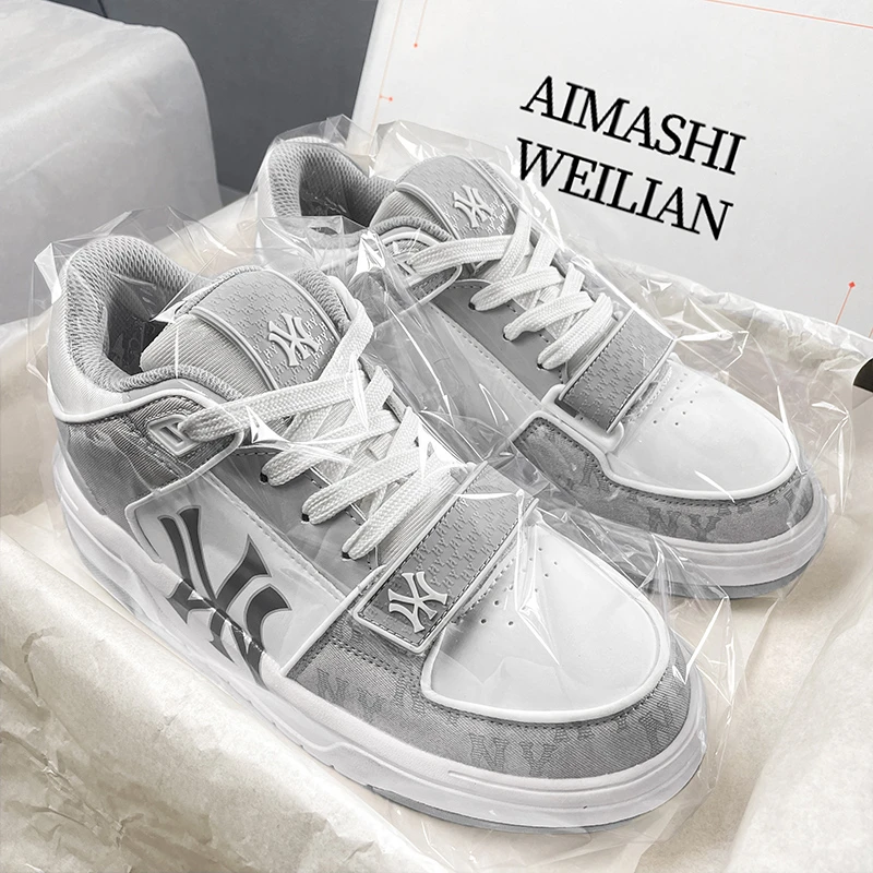 官方正品纽约洋基队潮牌板鞋男女款莆田高级感厚底增高休闲运动鞋