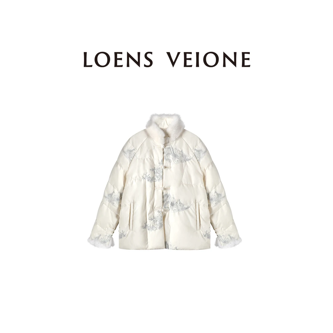 LOENSVEIONE/路斯威亚 丹麦水貂领+波兰90%白鹅绒服24CVDM0054N