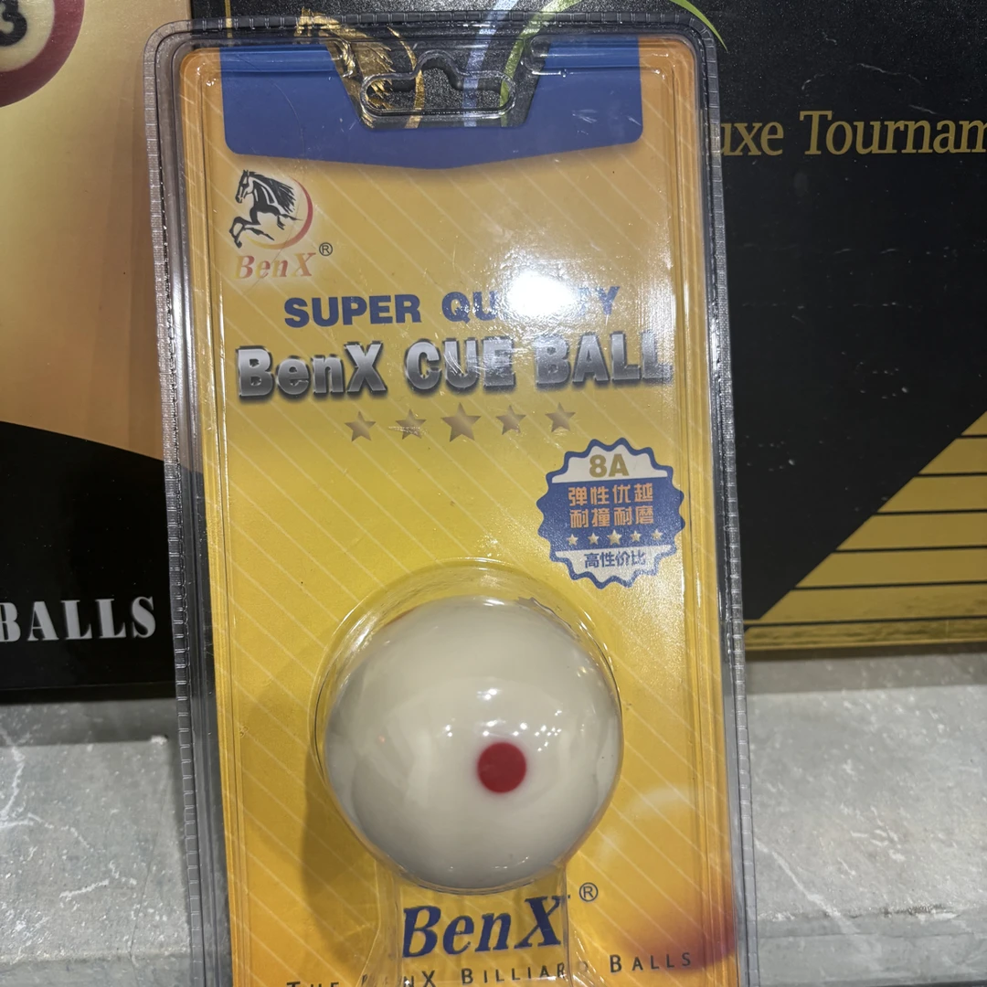奔霄benx8A水晶材质耐打六红点台球母球适用于标准比赛