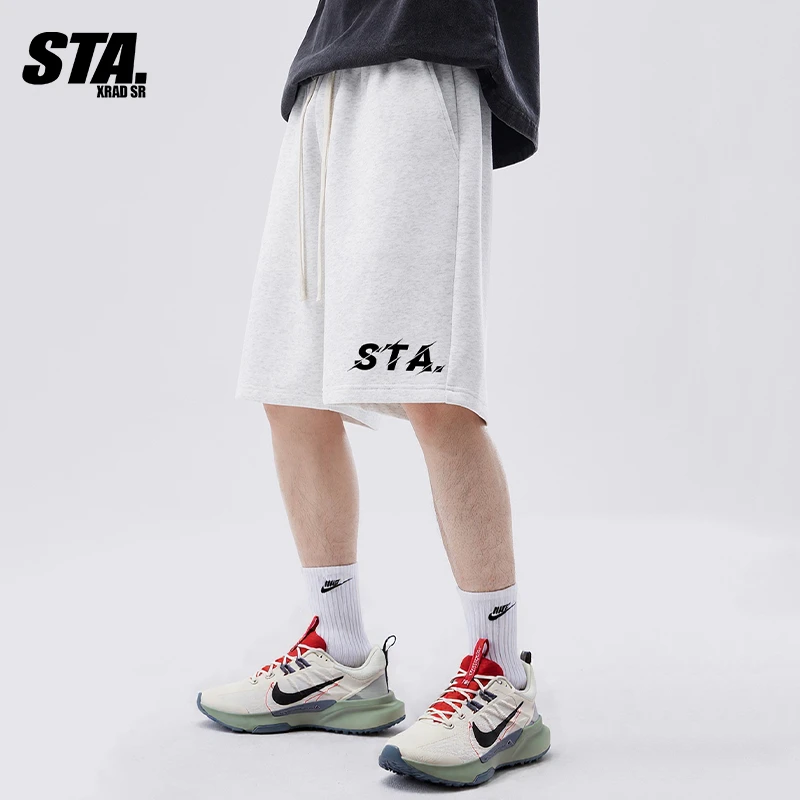 STA.美式短裤男士夏季宽松2025新款爆款纯棉潮牌情侣休闲五分裤子
