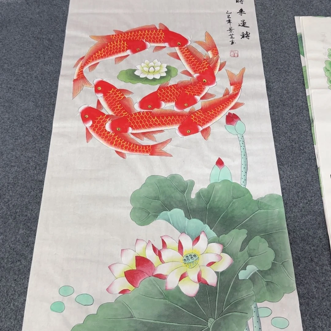国画尺寸50X100手绘作品