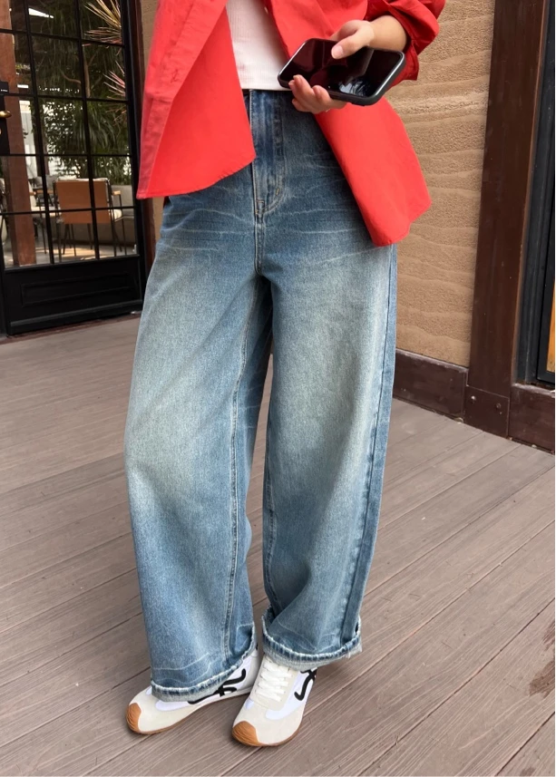 YU TONG 激光水洗老爹裤