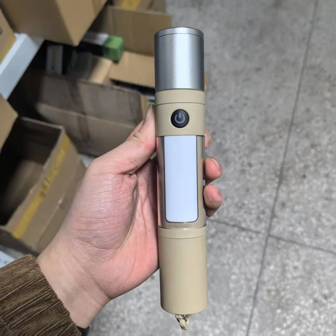 X49【小某米同款】168多功能车载应急露营变焦侧灯手电筒