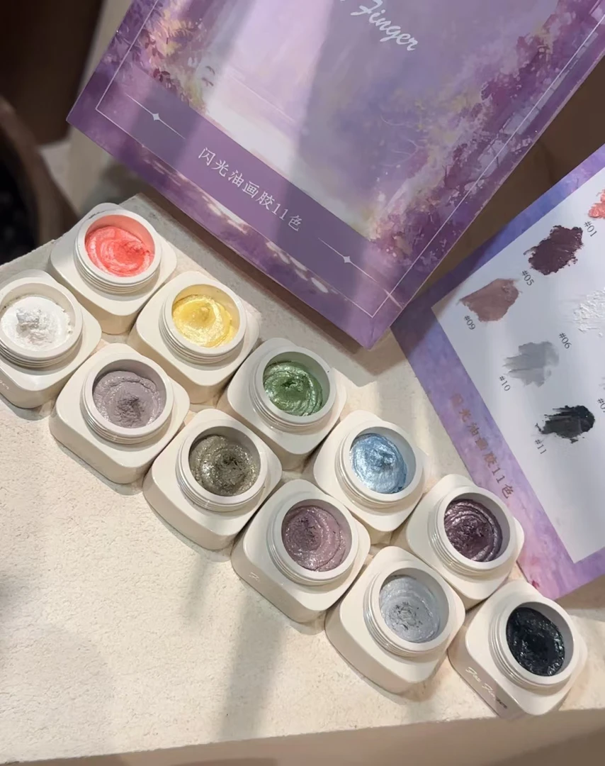 FOXFINGER·豆汤新款闪光油画胶厚重肌理感做款超好用甲油胶