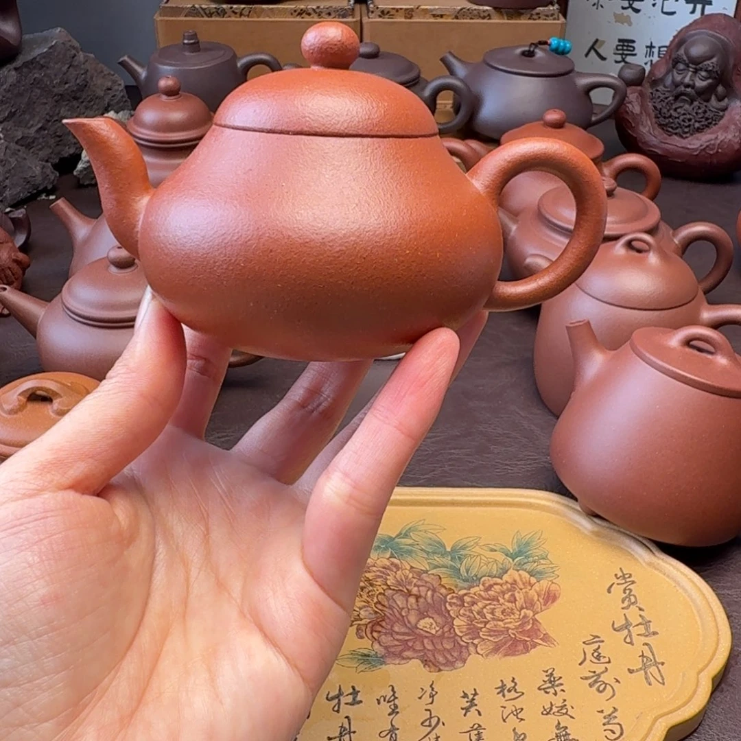****紫砂茶壶矮梨  红将坡  150