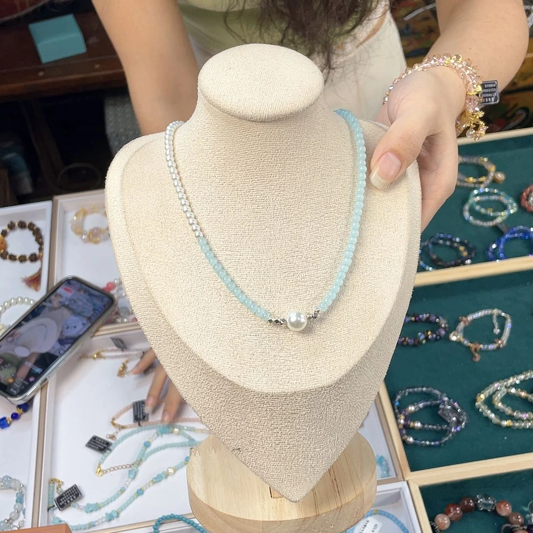 水晶手链银S925镀金镶嵌