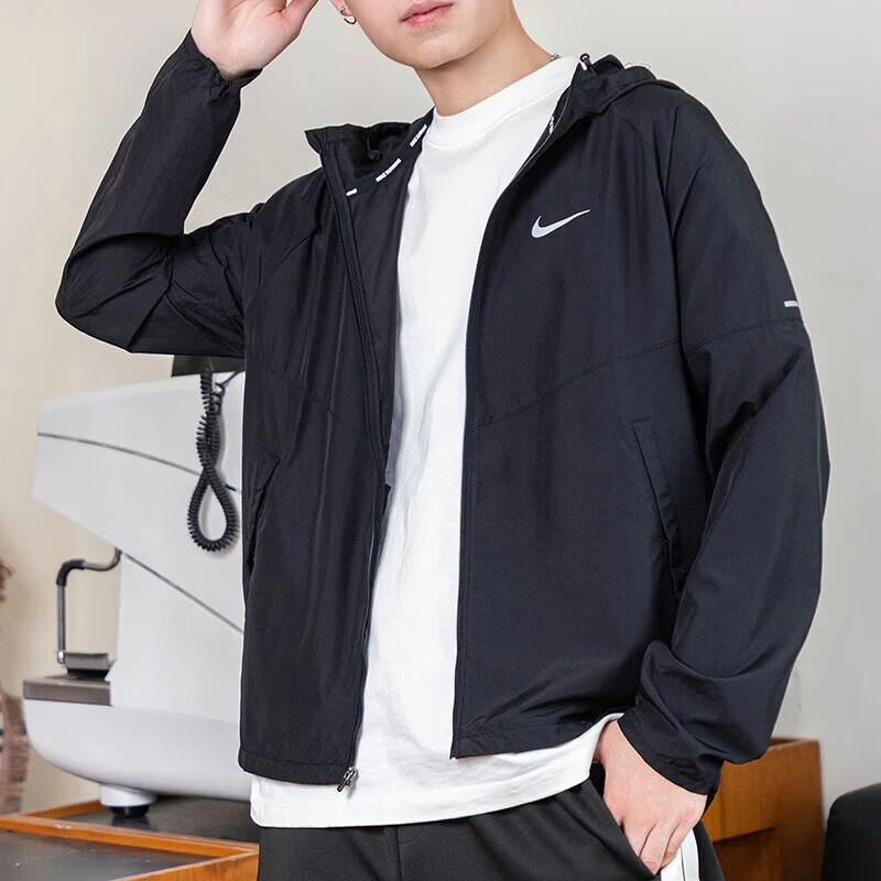 NIKE耐克男士夹克春季新款运动跑步健身连帽外套DD4747-010