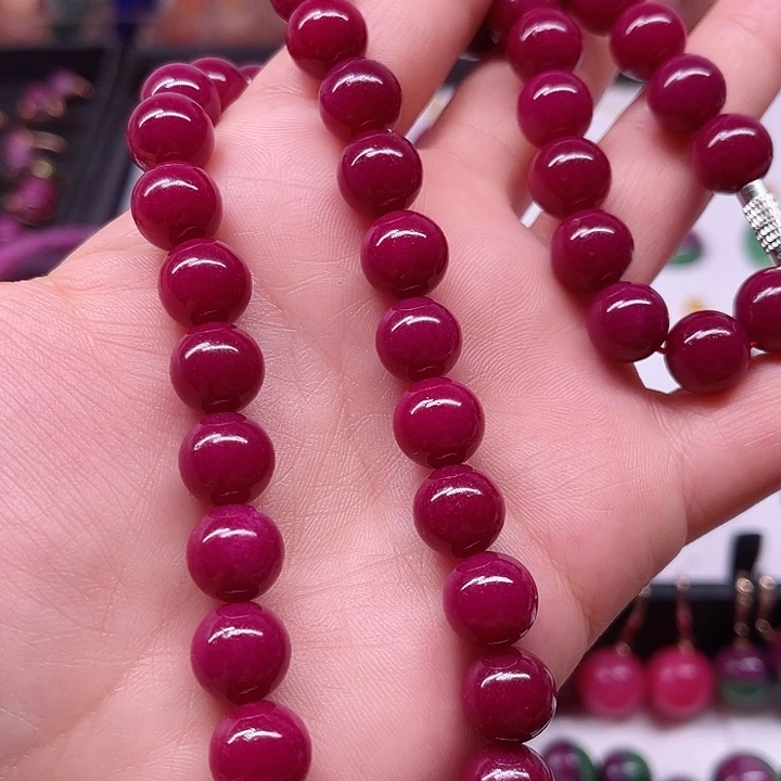 红宝石项链银S925镶嵌