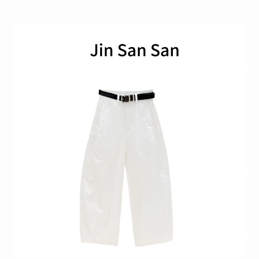 金三三【含苞待放】宽松设计感八分裤慵懒长款垂感凉凉裤女裤H3169