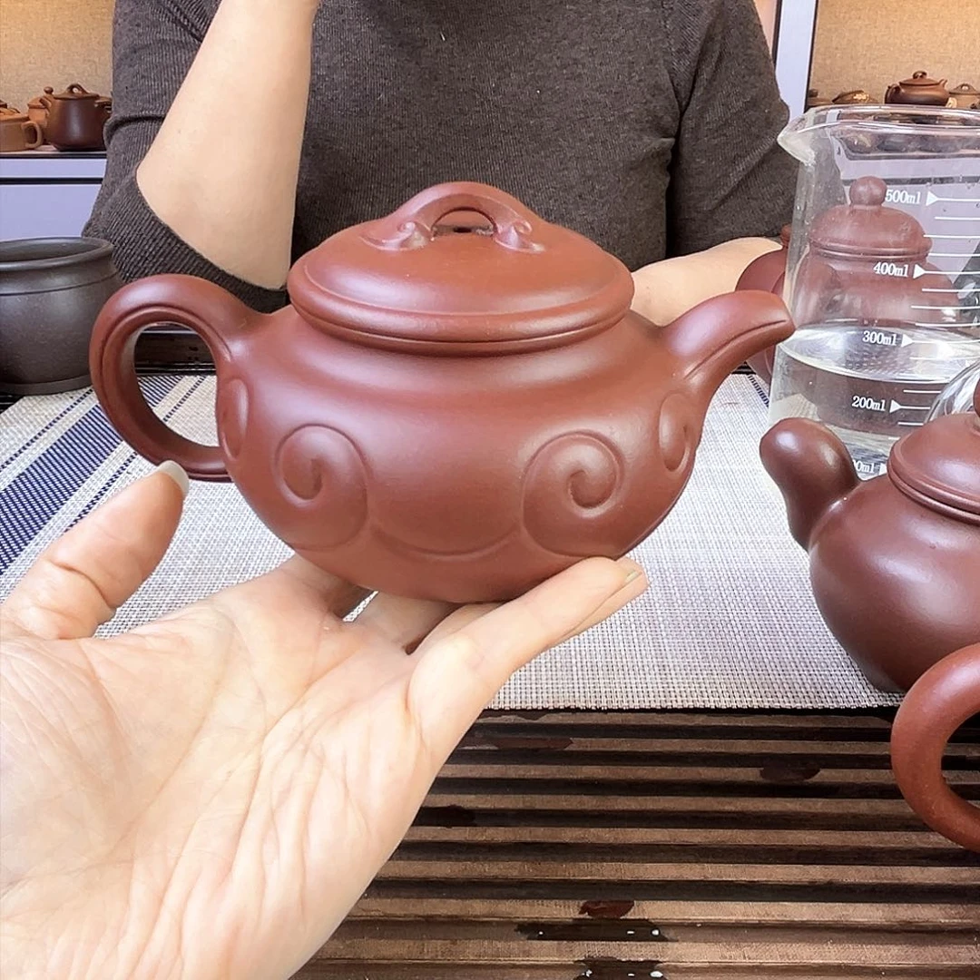 紫砂茶壶午*宜兴紫砂底槽青300c c