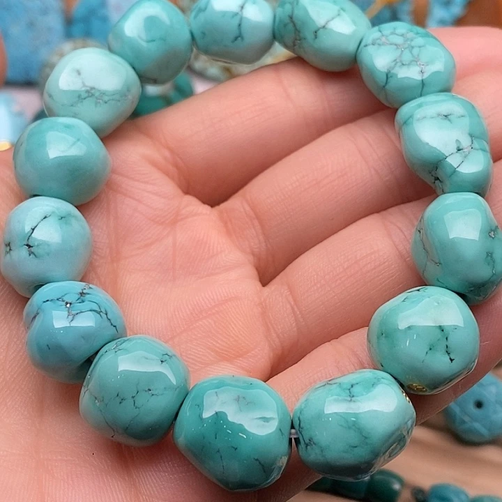 绿松石未镶嵌原矿高瓷无优化绿松石